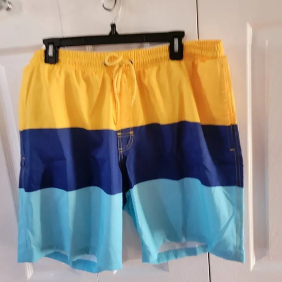 Club Room Men's Color blocked 7" Swim Trunks, Created for Macy's Size XL - Picture 2 of 12